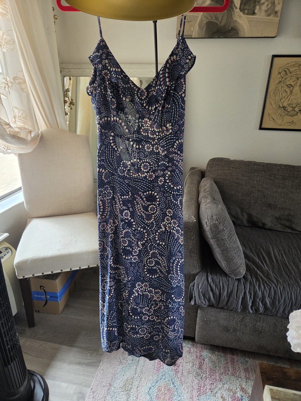 Women’s Navy Blue Floral Slip Dress
